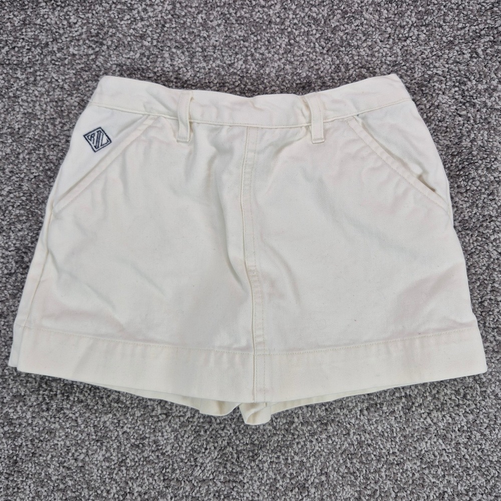 Ralph Lauren Shorts Girls Size 5 White Cotton Twill Elastic Waist RLL Logo